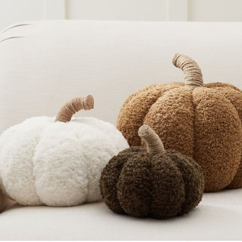 Plush Pumpkin Pillow Autumn Fall Farm Rustic Cottage Collectible Family Copy🇺🇦